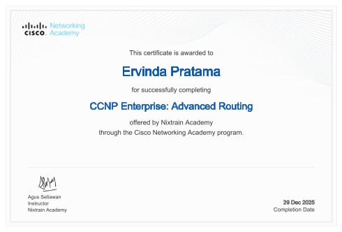 Network Engineer L2 - Ervinda Pratama